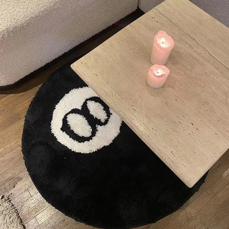 Cozy Up With The Lucky 8 Ball Rug - A Touch of Nostalgia and Bold Style